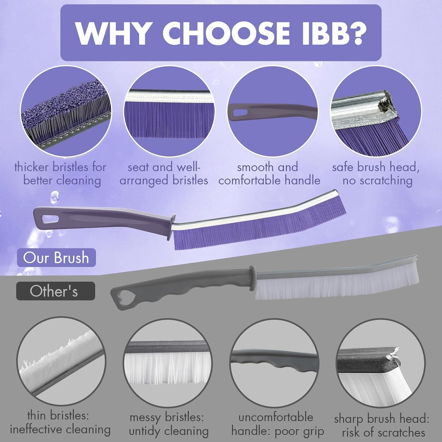 IBB 3pcs Crevice Gaps Cleaning Brush,2023 New Cleaning Brush for Small Spaces,Durable & Thin Crevice Cleaning Brush,Deep Cleaning Brush Supplies for Kitchen Surfaces & Window Track & Stubborn Stains