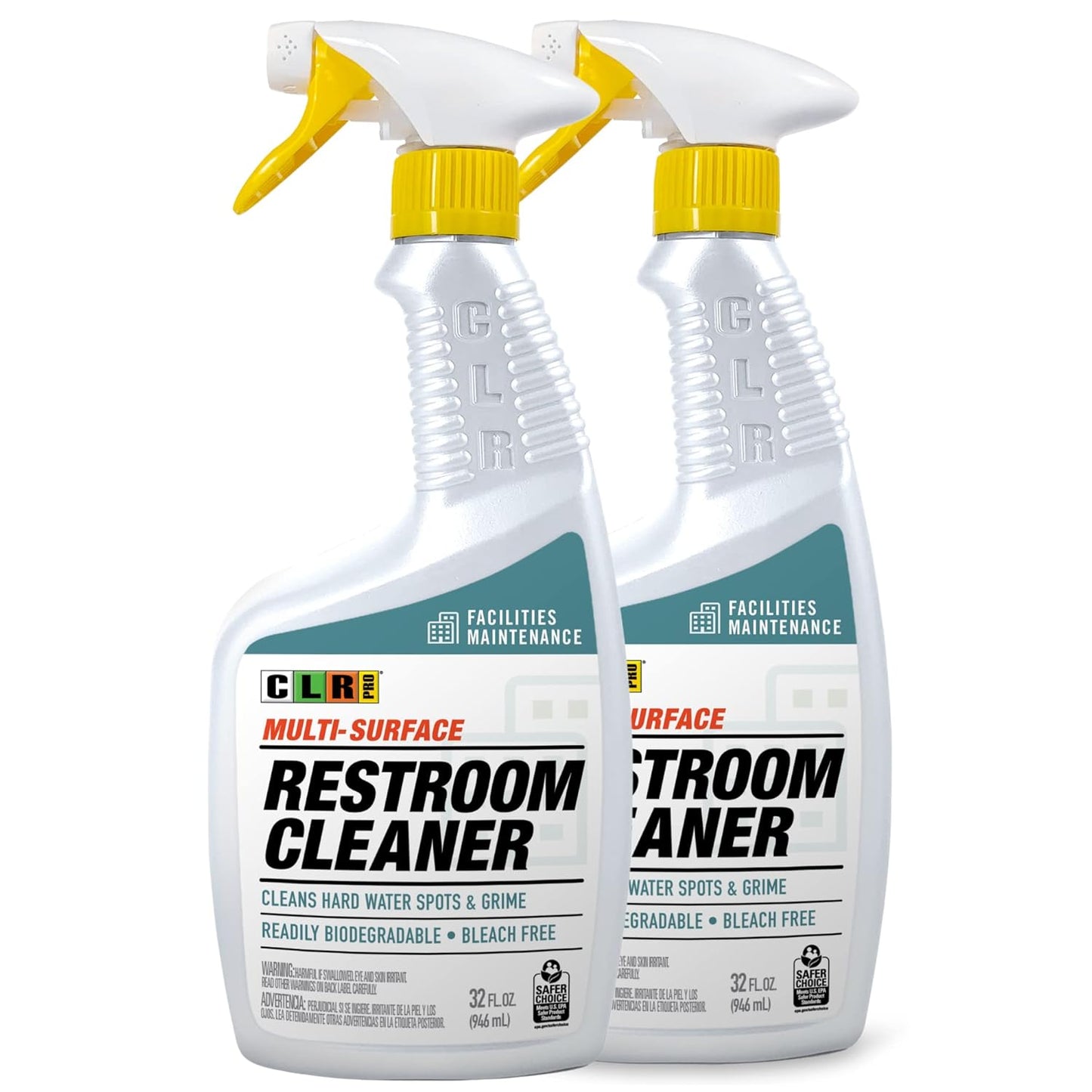 CLR PRO Calcium, Lime & Rust Remover - Quickly Removes Calcium and Lime Deposits, Stubborn Rust Stains, and Household Hard Water Deposits (32 Ounce Spray (Pack of 6))