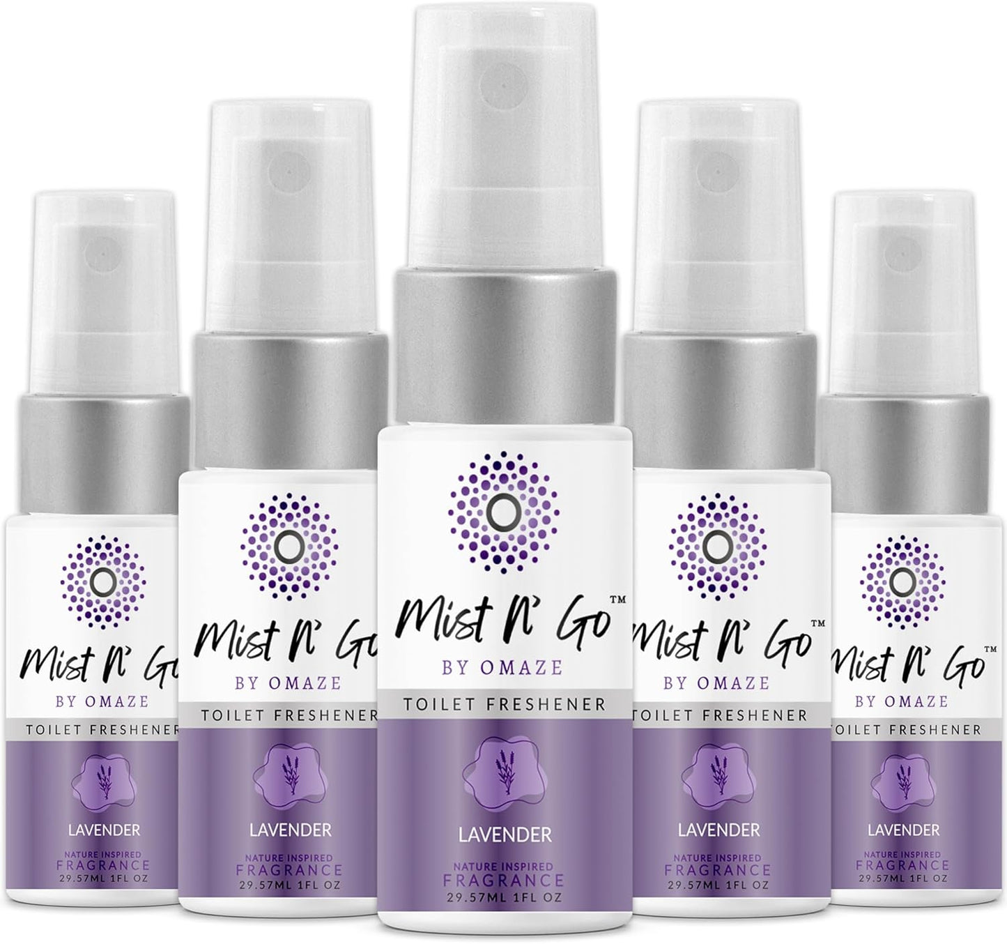 Mist N’ Go by Omaze Travel Bathroom Spray for Toilet Spray Odor Eliminator - Travel Toilet Spray for Bathroom Air Freshener Spray for Bathroom Deodorizer - Clean Mix, Travel Size (1oz x2)