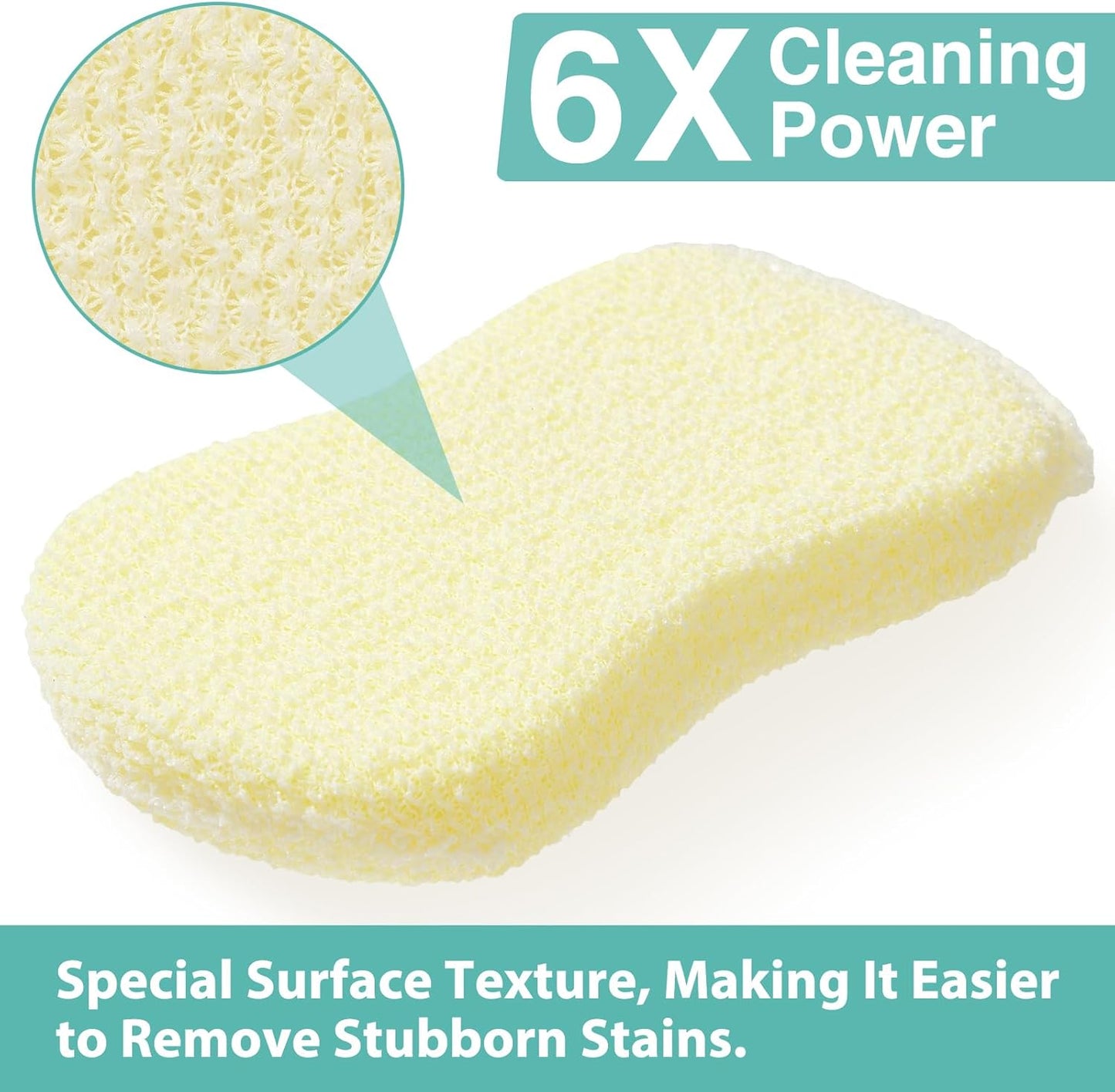Mr. Scrub Kitchen Sponges, Dish Scrub Sponge 12 Pack Odor-Resistant, Quick-Drying, Non-Scratch for Washing Dishes, Pans, Pots & Nonstick Cookware