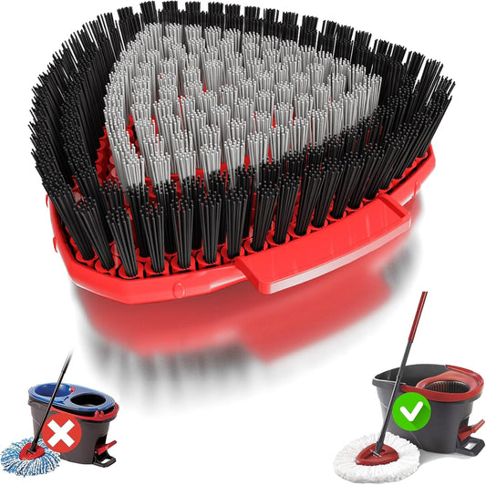 2 Pack Upgraded Spin Mop Replacement Scrub Brush Heads Compatible with Ocedar EasyWring 1 Tank,Full Bristle Scrubber Replace Great for Kitchen, Bathroom, Pools,Deck Hard Floor Cleaning