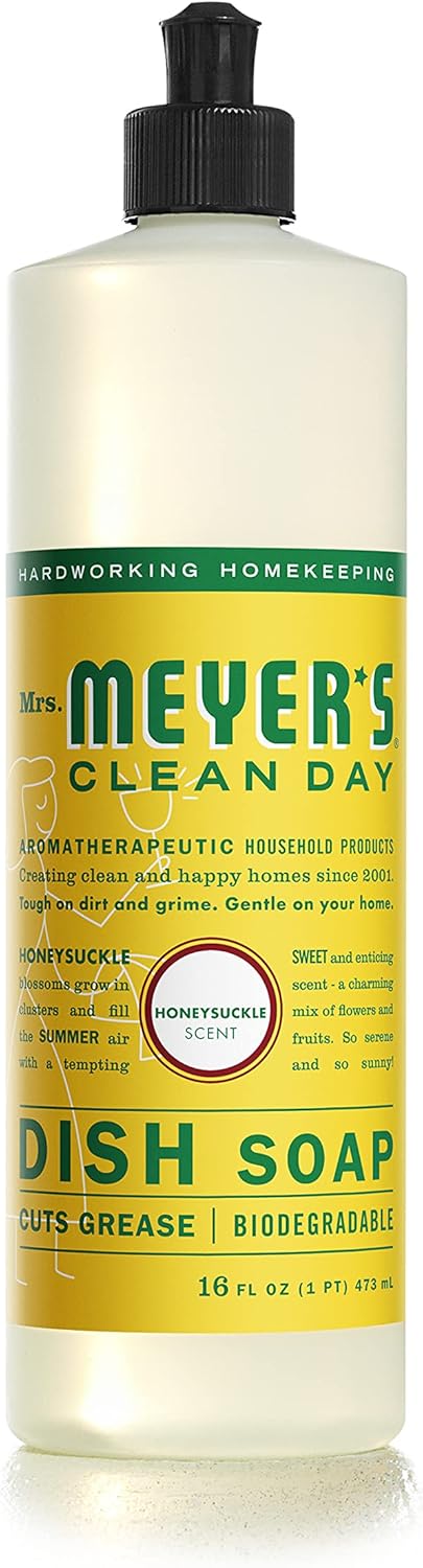 MRS. MEYER'S CLEAN DAY Liquid Dishwashing Soap, Honeysuckle, 16 oz 1 pack