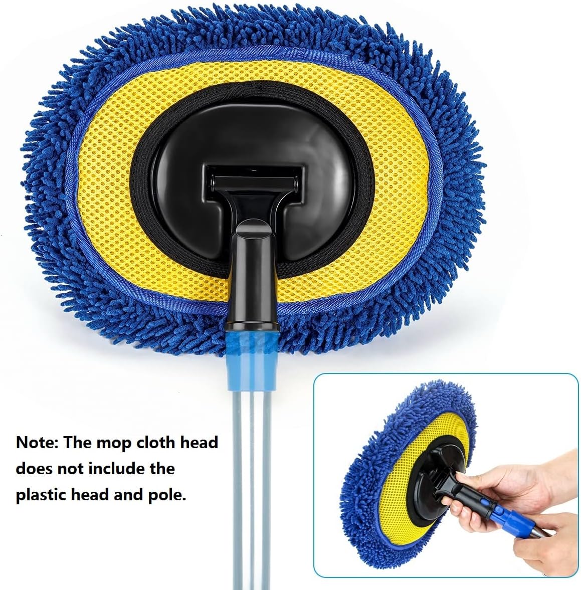 SLIIMU 2 Pack Chenille Microfiber Dust Mop Head Replacement Refill for 66'' Wall mop with Long Handle for Cleaning Walls, Ceilings, Floors, Windows - Green