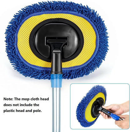 SLIIMU 2 Pack Chenille Microfiber Dust Mop Head Replacement Refill for 66'' Wall mop with Long Handle for Cleaning Walls, Ceilings, Floors, Windows - Green