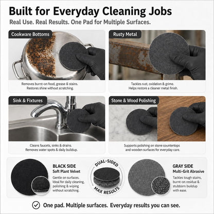 3PACK Korea Steel Sponge for Stainless Steel Pans Cookware - Croppable Professional Stainless Steel Pan Sponges for Heavy Duty Burnt-On Stain Removal, Mirror Shine Restorer (3PCS)