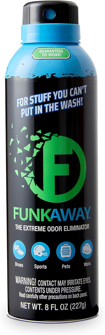FunkAway Odor Eliminator Spray for Shoes, Clothes and Gear, 3.4 oz., Non-Aerosol; Mini Size for Travel, Ideal for Gym Bag, Purse, Locker or Suitcase