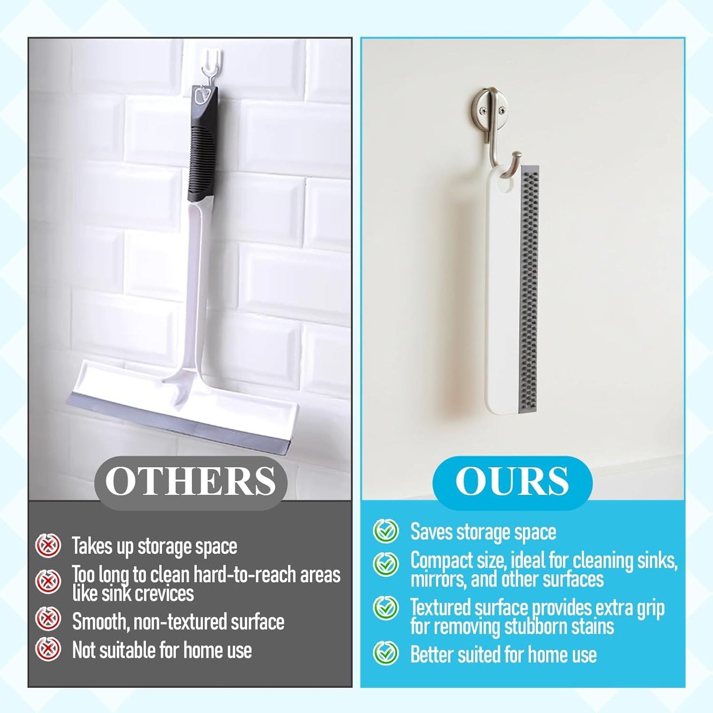 2 PCS All-Purpose Small Rubber Squeegee, Soft Silicone Squeegee for Shower Glass, Mini Kitchen Sink Squeegee, Mini Squeegees for Kitchen Countertops, Mirror, Bathroom, Glass, Car Windshield