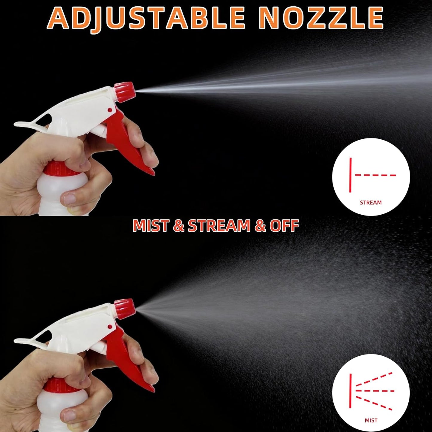 12 Pack 16oz Spray Bottles, Reusable Fine Mist Water Sprayer for Plants, Cleaning, High Output Ultrafine Misting Plastic Spray Bottles for Water, Salon, Garden, Kitchen and Bathroon