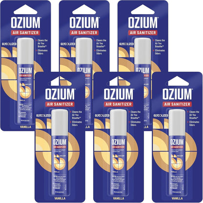 Ozium 0.8 oz. Air Sanitizer & Odor Eliminator for Homes, Cars, Offices and More, Original Scent, Pack of 6