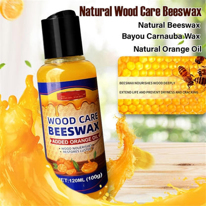 Natural Beeswax Essential Orange Oil Wood Conditioner, Micro-molecularized Floor Polish Repairing Care Beeswaxs Spray for Furniture Polish and Cleaner, Restore Spray for Floors (3)