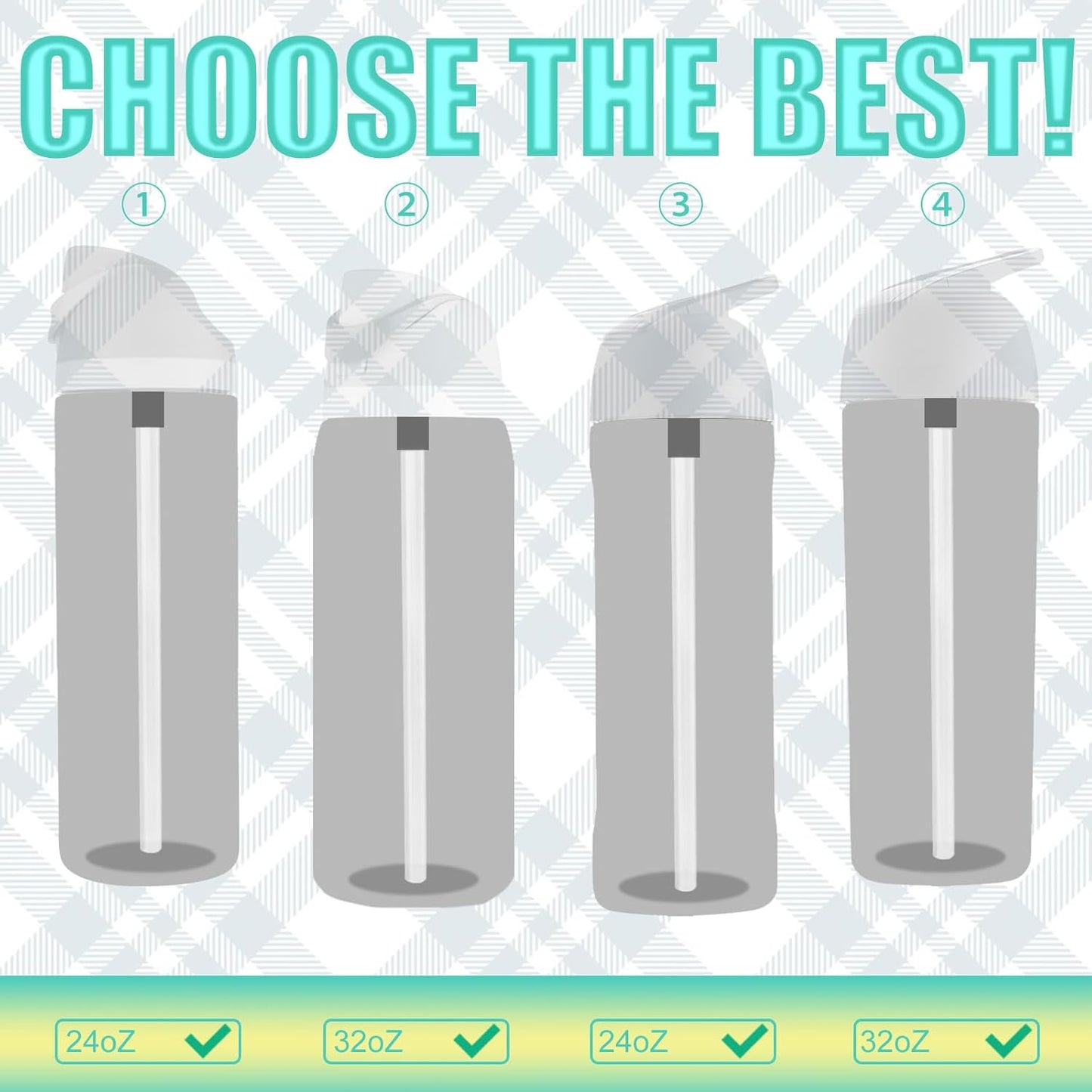 6pcs Replacement Straws for Owala Freesip 24/32oz, Reusable Plastic Straws with Cleaning Brush Tumbler Accessories Parts for Owala Flip 24/32oz Stainless Steel Insulated Water Bottle