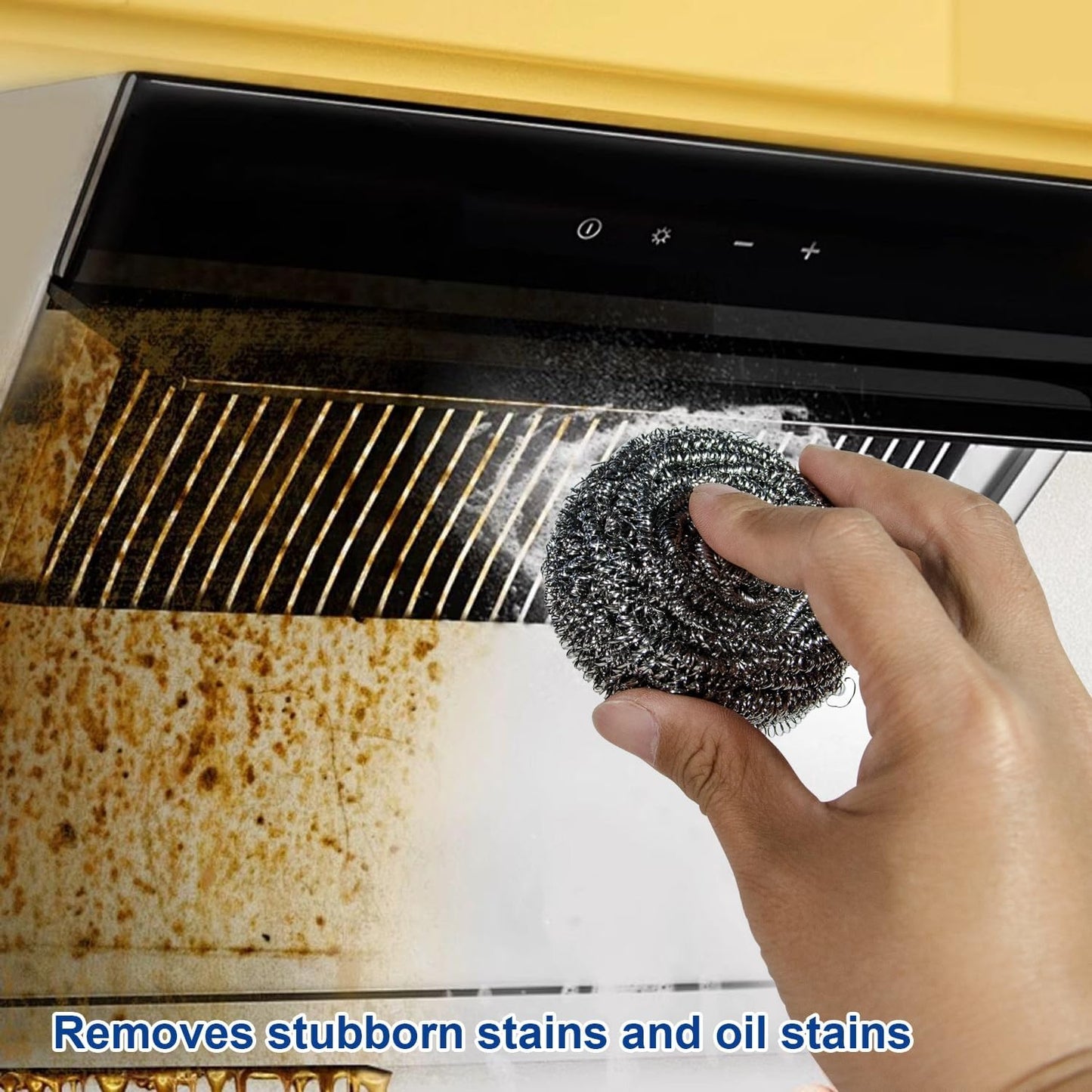 Metal Scrubber Kkuadcehi 6 Pcs Steel Wool Scrubber, Stainless Steel, Metal Sponge, for Cleaning Kitchen, Cleaning Dishes， Pots, Stove, Dish, Oven (6)