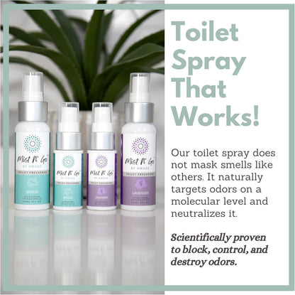 Mist N’ Go by Omaze Travel Bathroom Spray for Toilet Spray Odor Eliminator - Travel Toilet Spray for Bathroom Air Freshener Spray for Bathroom Deodorizer - Clean Mix, Travel Size (1oz x2)