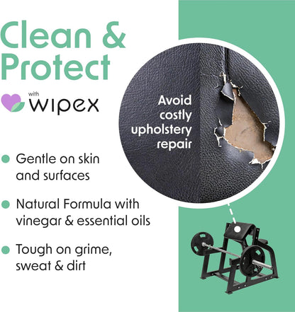Wipex Gym Wipes Bucket Refill – EWG Verified, 400 Ct Plant-based Fitness Equipment Wipes, Lavender and Vinegar to Clean Surfaces, Safe Yoga Mat Cleaner, Gym Cleaner and Peloton