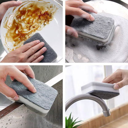 Kitchen Cleaning Sponges, 6 Pack Heavy Duty Scrub Sponges Cleans Fast Non-Scratch Sponge for Washing Dishes and Cleaning Kitchen (Black)