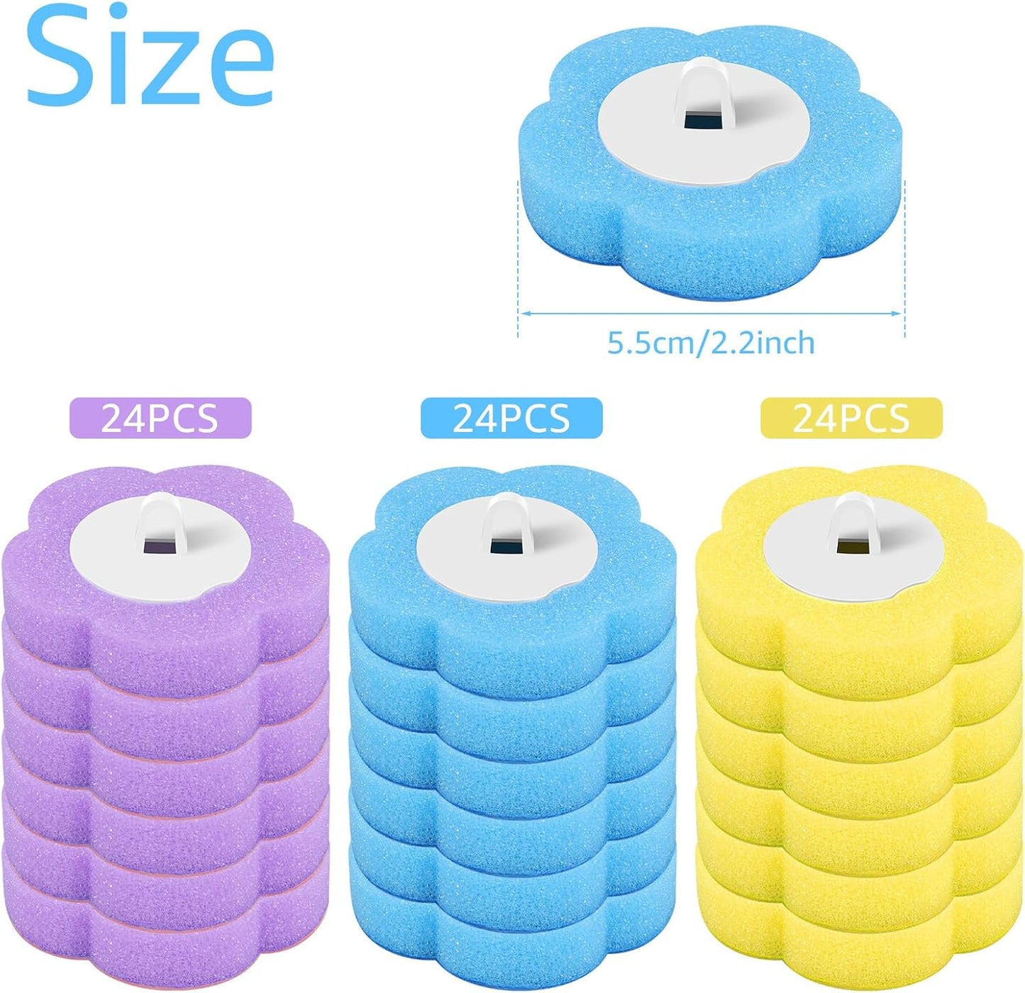 72PCS Disposable Toilet Cleaning Brush Wand Cleaner Refills, Contains Only the Brush Head, Disposable Toilet Cleaning Pads, Bathroom Toilet Bowl Brush and Holder Set (Refills)