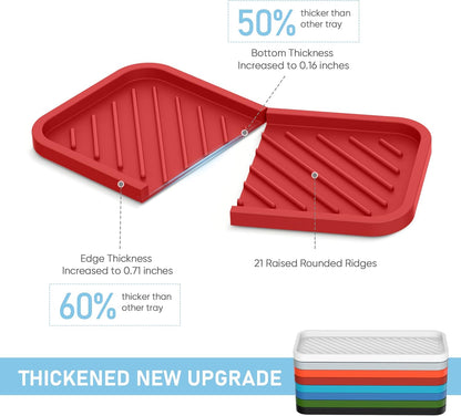 EG-SIPRO Silicone Sponge Holder, Kitchen Sink Organizer Tray, Sponge Caddy for Bathroom Counter, Dish Soap Holder, Scouring Pad