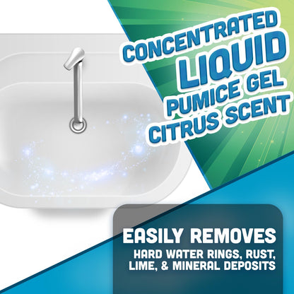 Toilet Bowl Stain Remover | Porcelain Sink, Tub & Bowl | Concentrated Formula Removes Hard Water Rings, Rust, Lime & Mineral Deposits | Septic Safe | Citrus Scent 9 oz