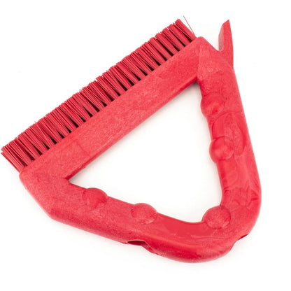 SPARTA Plastic Commercial Grout Brush, Triangle-Shaped Scrub Brush with Scraper and Two Threaded Holes for Attaching Handle (Sold Separately), 9 x 7 x 7 Inches, Gray