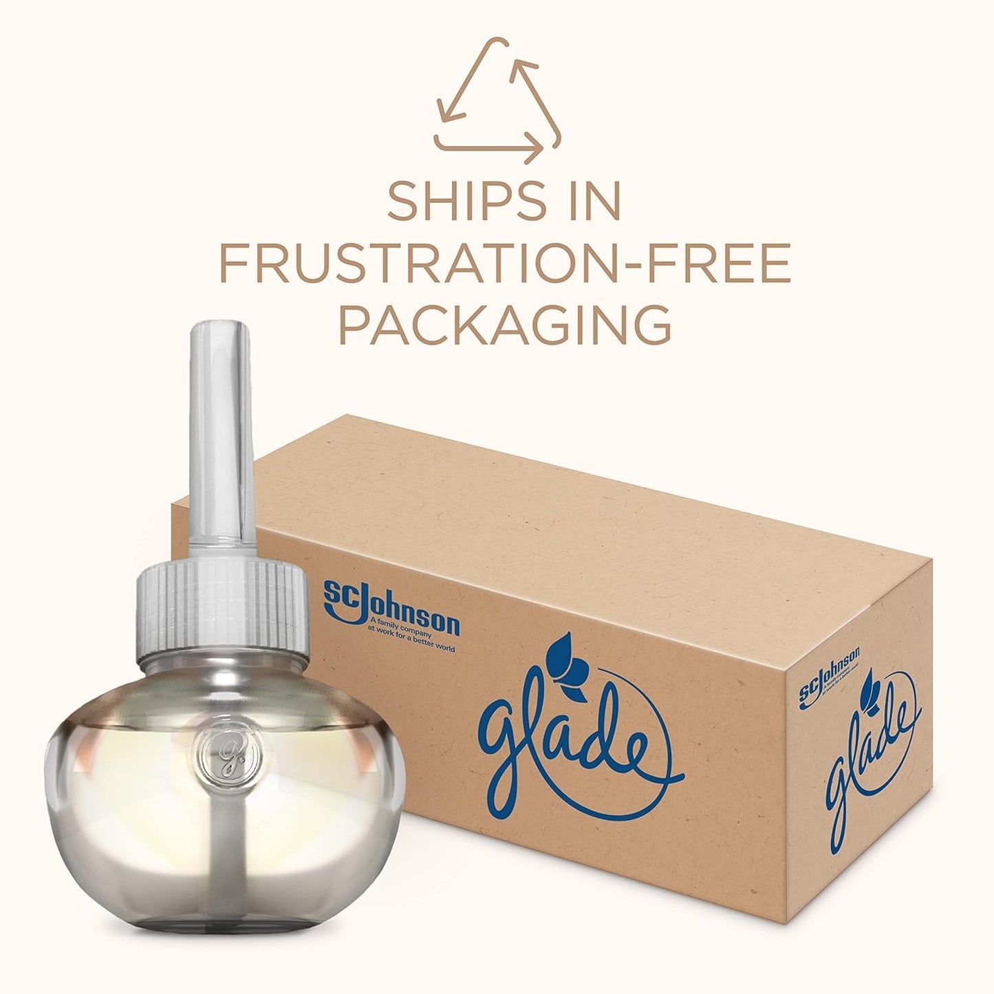 Glade PlugIns Refills Air Freshener, Scented and Essential Oils for Home and Bathroom, Cashmere Woods, 6.7 Fl Oz, 10 Count