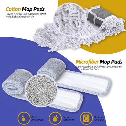 36" Commercial Dust Mops for Floor Cleaning, Masthome Professional Industrial Mop with 3 Pads, Heavy Duty Commercial Mop with 62'' Long Handle,Large Floor Mops for Office Garage Warehouse Factory Mall