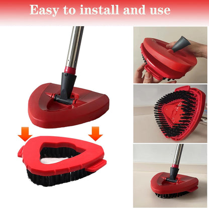 Spin Mop Replacement Head Mop Replace Head Compatible with O Cedar EasyWring Spin Mop - 4 O-Ceda Mop Refills、30-58in Mop Handle and 1 Mop Base and 1 Mop Base Scrub Brush Combo Set