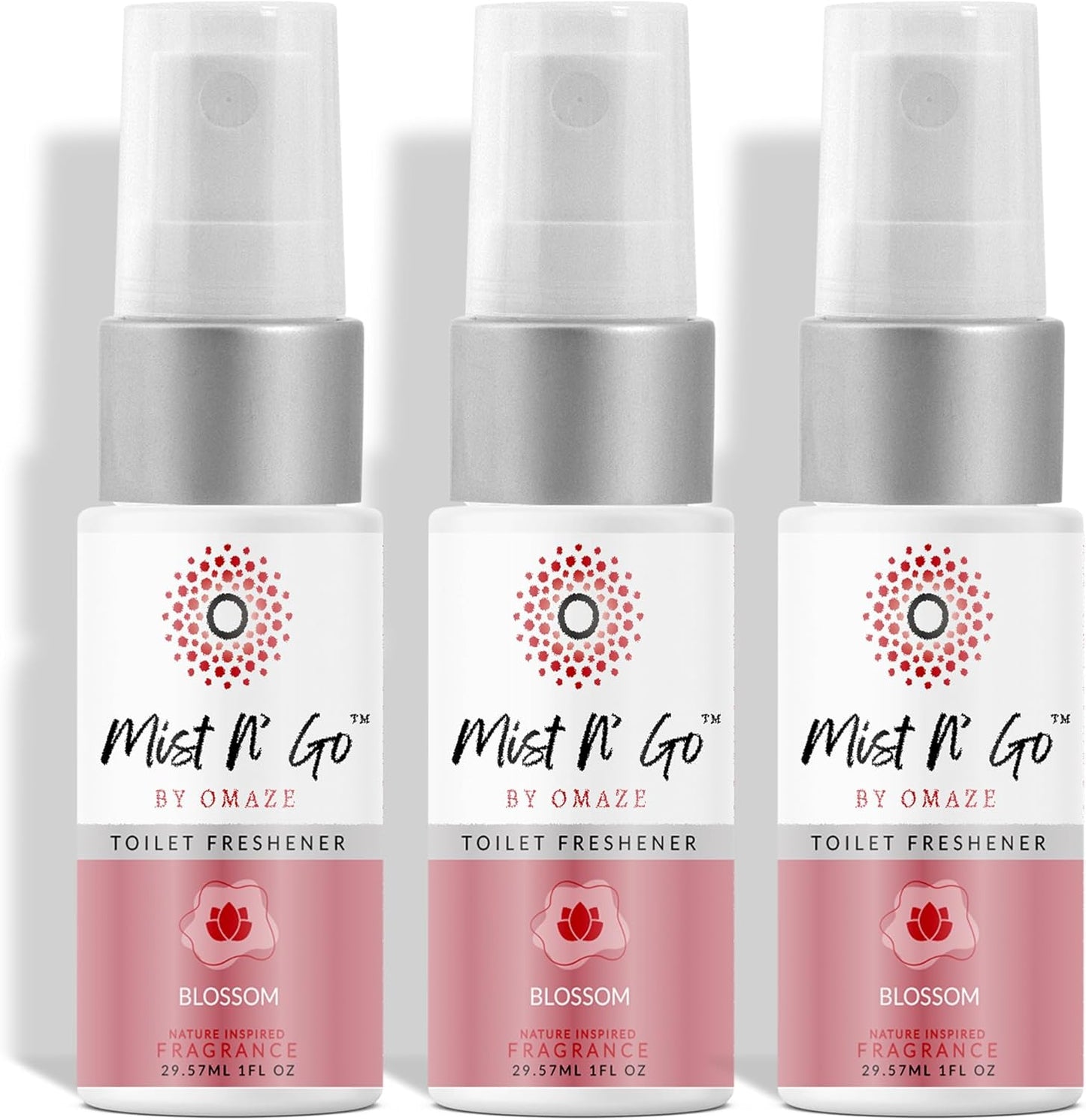 Mist N’ Go by Omaze Travel Bathroom Spray for Toilet Spray Odor Eliminator - Travel Toilet Spray for Bathroom Air Freshener Spray for Bathroom Deodorizer - Clean Mix, Travel Size (1oz x2)