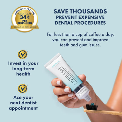 LIVFRESH Toothpaste Gel, Clinically Proven to Remove Plaque 250% Better, Improves Gum Health 190% Better, Prevents & Reduces Tartar, Mild Peppermint