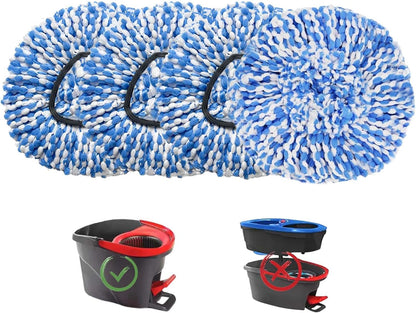 4 Pack Mop Replacement Heads for O-Ceda Mop Replace Head Spin Mop Heads Replacements, Microfiber Spin Mop Refills, Easy Cleaning Mop Head Machine Washable