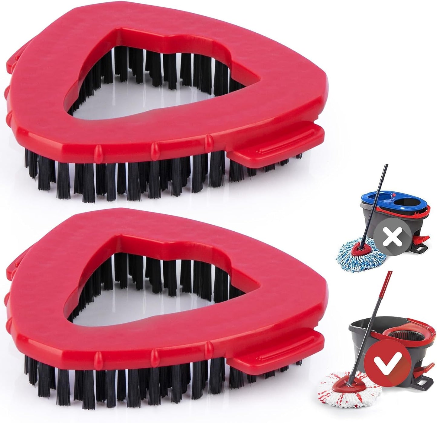 Spin Mop Scrub Brush for O-Cedar EasyWring 1 Tank System, Scrubber Brush Replacement Head with Stiff Bristle, Great for Bathroom, Kitchen, Pool, Glass and Tile Walls, No Include Mop Handle and Base