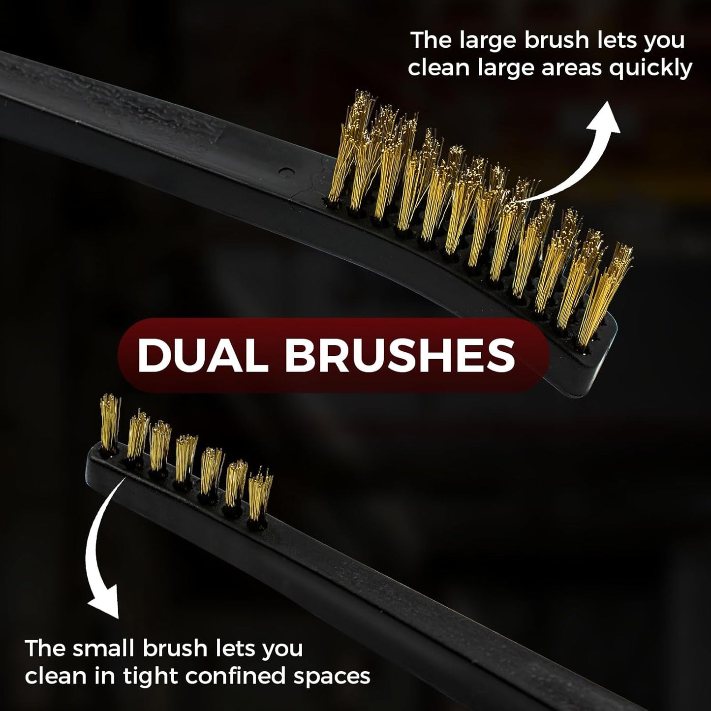 PINGMIC 12 Pack Double-Ended Gun Cleaning Brushes Set - Nylon Brushes with Plastic Handles, All-Purpose Gun Cleaning Supplies Kit for Pistols, Rifles & Metal Parts