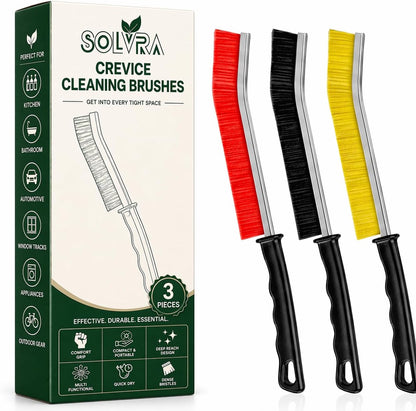 Crevice Cleaning Brush Set – 6Pcs Hard Bristle Cleaning Tools for Grout, Tile Floors, Gaps & Narrow Spaces – Small Grout Scrub Brush for Cleaning Bathroom, Shower, Window Tracks, Kitchen
