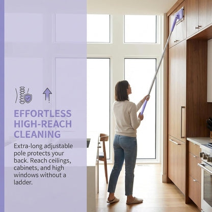 2026 Upgraded Snap Grip Mini Mop, Zero Touch Mini Mops, Cloth Changing Mini-Mop with Automatic Hands Free Push Pull Handle, Disposable Dust Mop, with 5 Non Scratch Wire dishcloths (45.3in+10cloths)