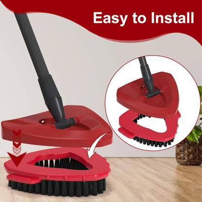 Replacement Scrub Brush for O-Cedar 2-Tank System, 4.4" Triangular Spin Mop Scrubber Head, Heavy-Duty Stiff Bristle Cleaning Brush for Tile, Grout, Bathroom, Kitchen & Floors