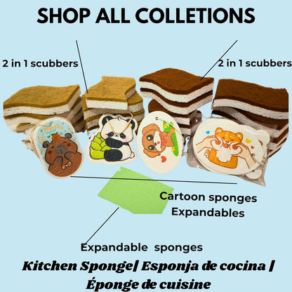 Glowvision Trade Versatile Cellulose Sponges – Pack of 4 Cute Cartoon Shapes with Fun Prints – Ideal for Dishwashing, Car Cleaning, Window & Blind Wipe, and Pet Play – Eco-Friendly & Reusable"