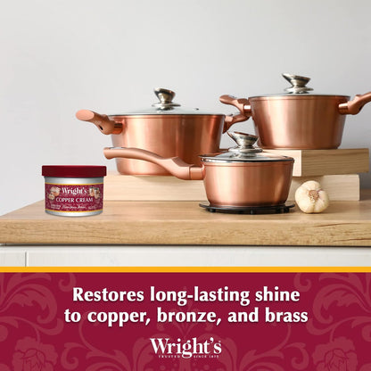 Wright's by Weiman Silver Cleaner and Polish Cream with Polishing Cloth, Ammonia-Free, Gently Clean & Remove Tarnish without Scratching