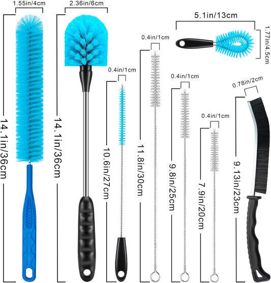 Bottle Brush Cleaning Set - Multi Cup Brush, Water Bottle Cleaner, Crevice Cleaning Brush Pipe & Tube Brushes for Tight Spaces, Grout Brush Cleaner Brush Long Straw Cleaner Brush for Stanley Mug