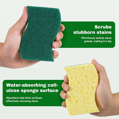 9 Pack Zero Scratch Scrub Sponges, Non-Scratch Dish Scrubbers for Nonstick Pans, Multi-Surface Safe Cleaning Sponges for Kitchen & Bathroom