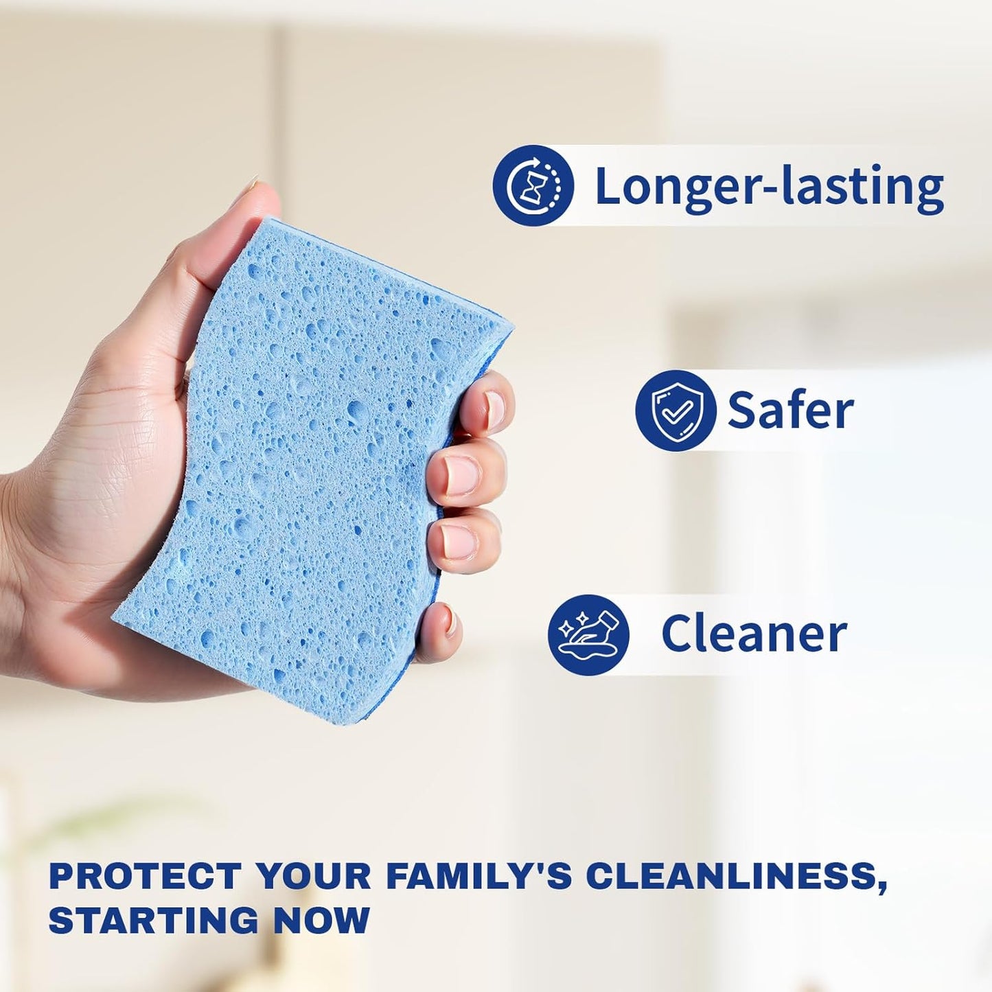 9 Pack Zero Scratch Scrub Sponges, Non-Scratch Dish Scrubbers for Nonstick Pans, Multi-Surface Safe Cleaning Sponges for Kitchen & Bathroom