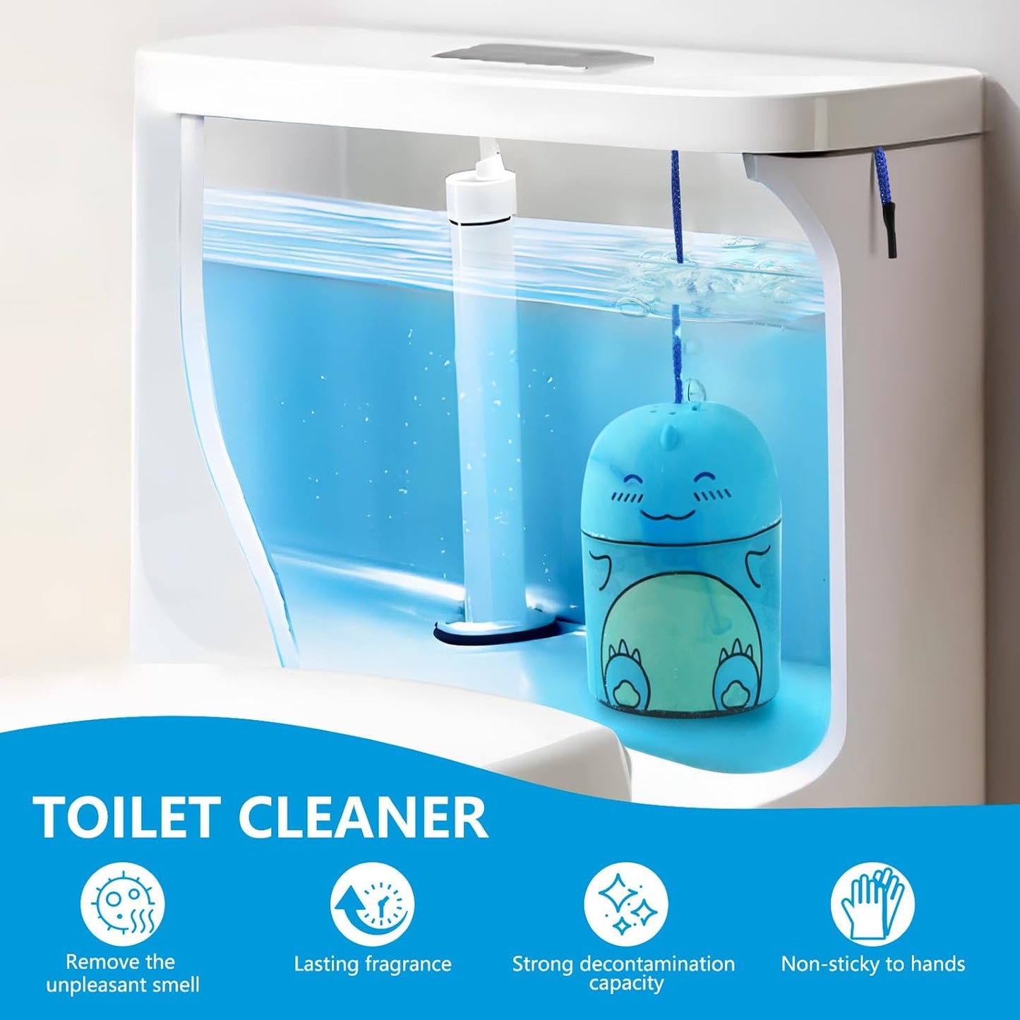 Toilet Bowl Cleaners Bottle Bathroom Toliet Bowl Cleaner with Fresh Jasmine Scent Cute Dinosaur Shaped Toilet Tank Cleaner (Green)
