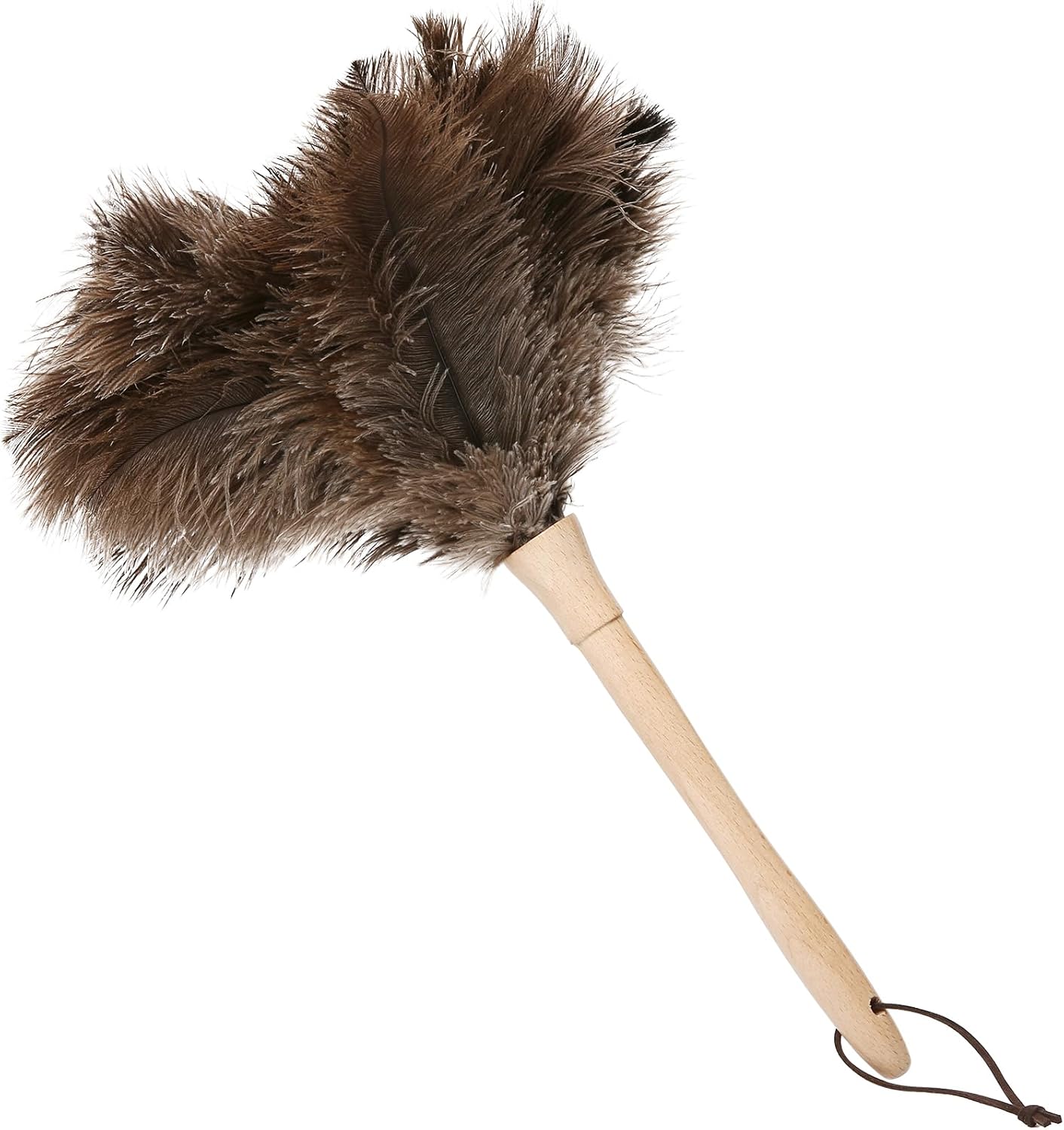 Natural Ostrich Feather Duster 14.9 inch Fluffy Mini Dusters with Plastic Handheld for Cleaning Car Keyboard Office 1 Pcs