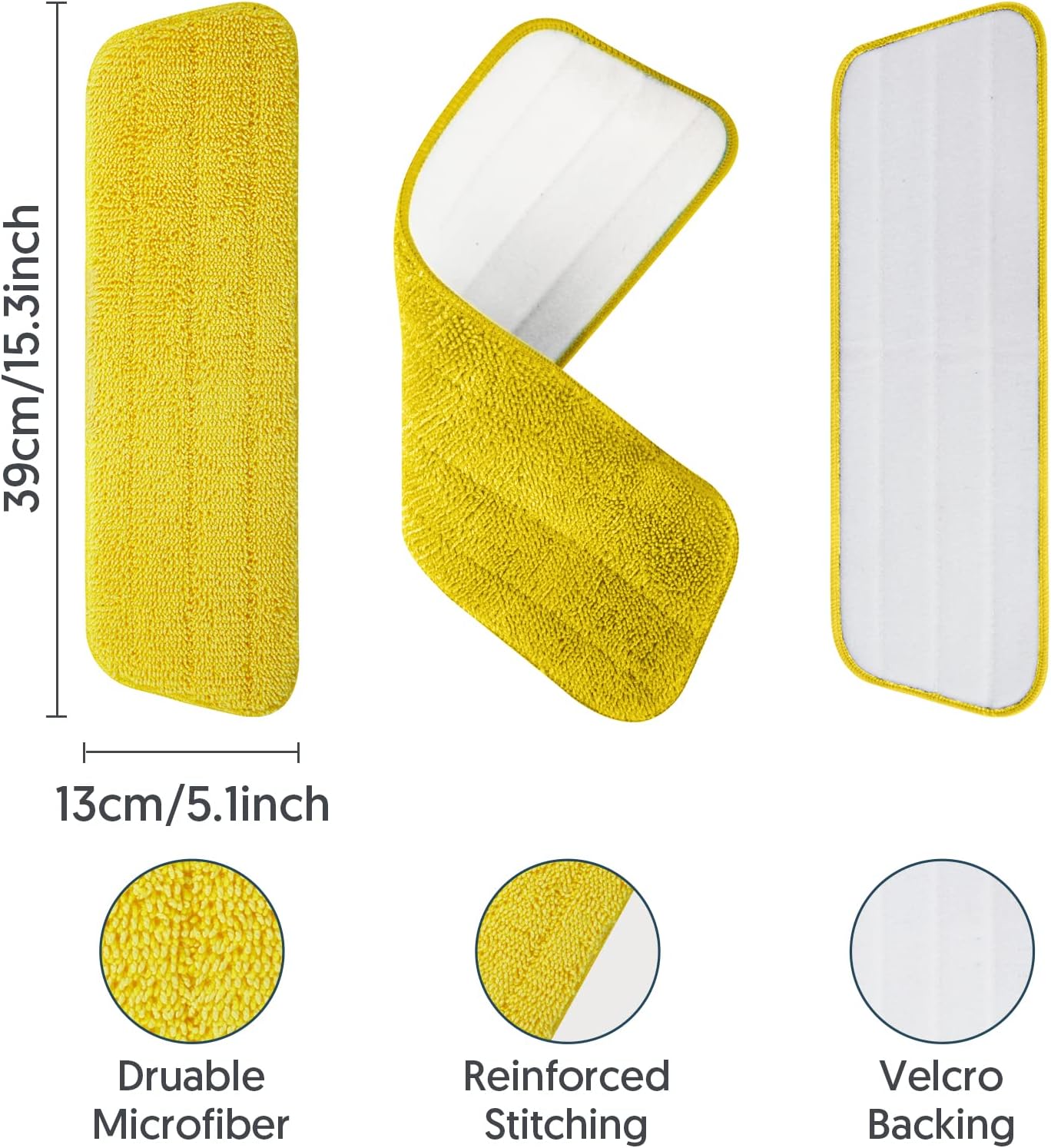 7 Count Reusable Mop Pads for Swiffer PowerMop -MEXERRIS Microfiber Wet Mops Refills PowerMop Pads Refills Machine Washable Hard Floor Mop Pads Replacement for 13''-15'' Spray Floor Mops
