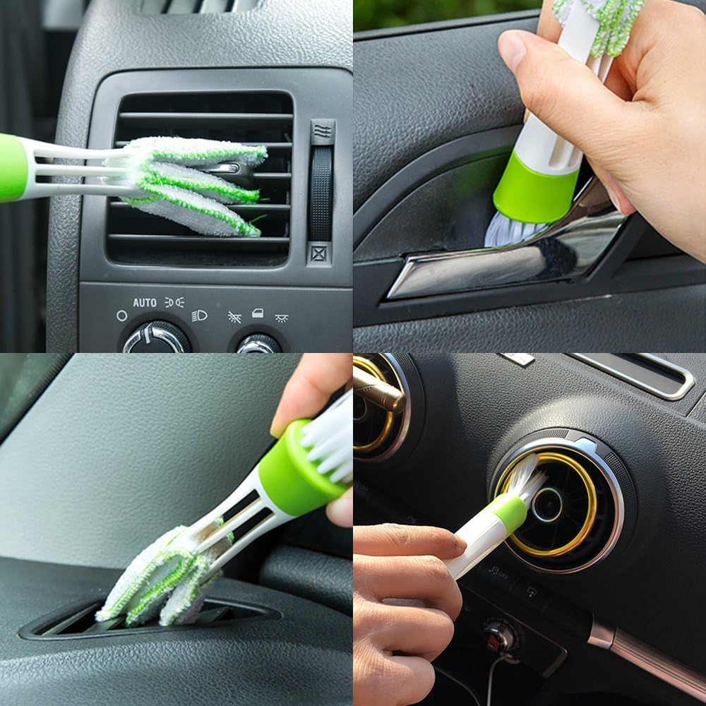 Mini Duster for Car Air Vent, SENHAI Set of 6 Automotive Air Conditioner Cleaner and Brush, Dust Collector Cleaning Cloth Tool for Keyboard Window Leaves Blinds Shutter