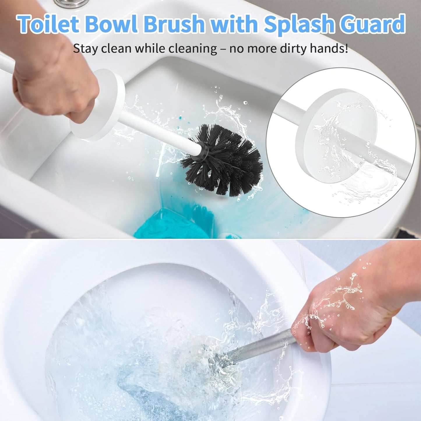 Stainless Steel Toilet Brush and Holder Set Oil Rubbed Matte Black Heavy Duty Toilet Bowl Brush with Long Handle for Bathroom and Farmhouse
