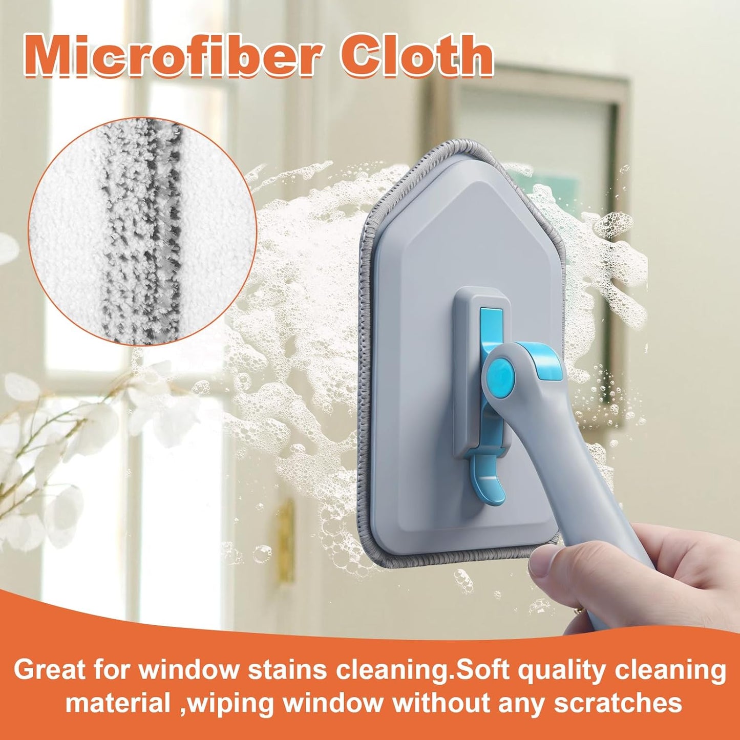 Long Handled Scrub Brush for Shower，3-in-1 Cleaning Brushes with 3 Different Function Cleaning Heads Brush for Shower Cleaning Bathroom Kitchen Walls Tub Tile