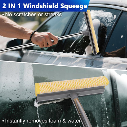 THINKWORK Windshield Cleaner Tool, Car Interior Cleaning Kit, Car Detailing Kit Interior Cleaner with10Pcs Detailing Brush Set, Gray Auto Detailing Supplies & Accessories