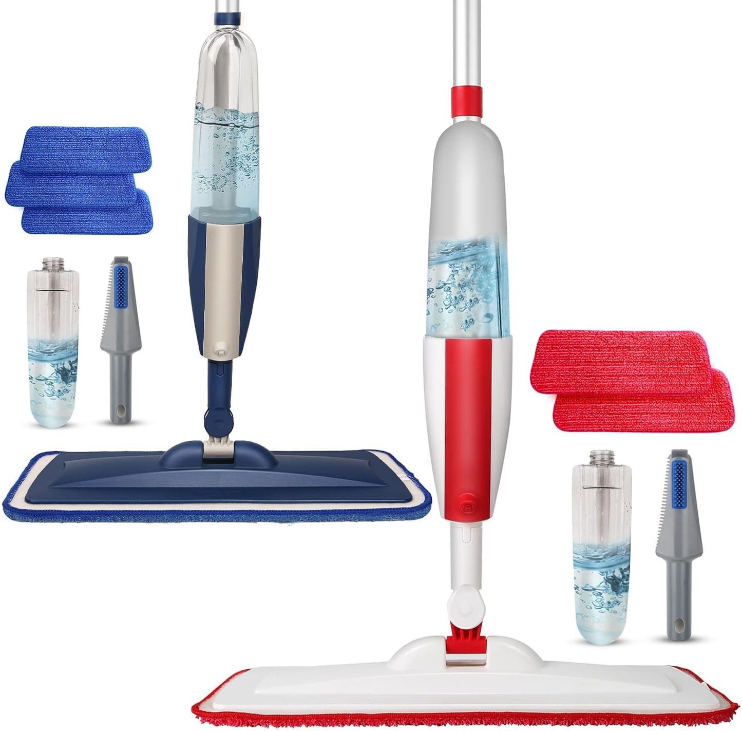 Mops for Floor Cleaning Wet Spray Mop with 14 oz Refillable Bottle and 2 Washable Microfiber Pads Home or Commercial Use Dry Wet Flat Mop for Hardwood Laminate Wood Ceramic