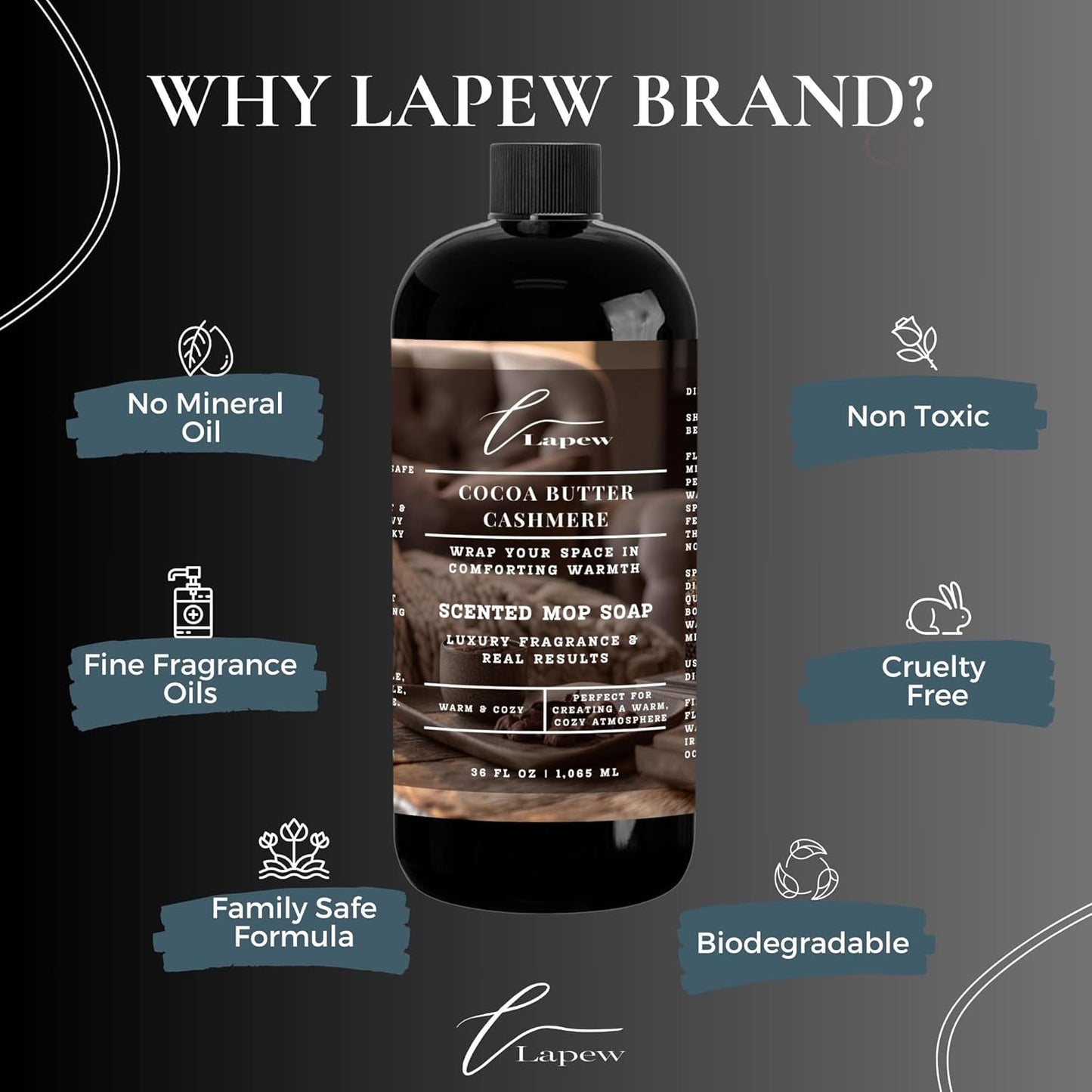 Lapew Black Sea Scented Cleaning Bundle | Carpet Deodorizer Powder (16 oz) & Mop Soap Concentrate (36 oz) | Pet-Friendly Odor Eliminator - Colors B