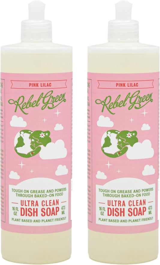 Rebel Green Super Deluxe Dish Soap - Natural Kitchen Dish Detergent - Gentle Dish Liquid Scented with Peppermint & Lemon - (1 Gallon Refill Bottle)