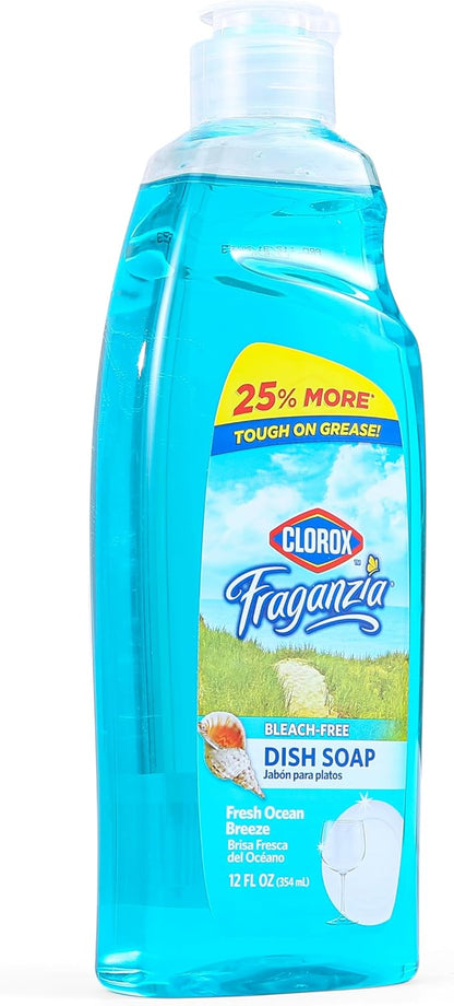 Clorox Fraganzia Liquid Dishwashing Soap, Lavender Scent - Cuts Through Tough Grease Fast, Quick-Rinsing Formula Washes Away Grime, A Powerful Clean You Can Trust, 22 Fl Oz, Pack of 2